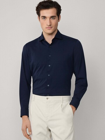 Coupe slim Chemise Hackett London en bleu : devant