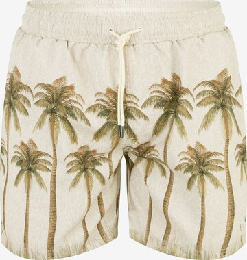 COLOURS & SONS Board Shorts 'Palms' in Beige: front