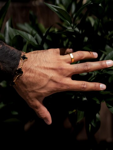 Eternal Bracelet 'Onyx Clover' in Gold