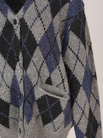 yoligex Kardigan 'YOLIGEX Strickjacke Argyle-Muster V-Ausschnitt mit Taschen' w kolorze szary
