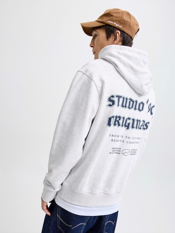 JACK & JONES Sweatshirt 'JORMEADOWS' i hvid: forside