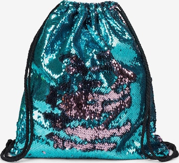 styleBREAKER Turnbeutel 'Turnbeutel mit Wendepailletten' in Blau: Vorderseite