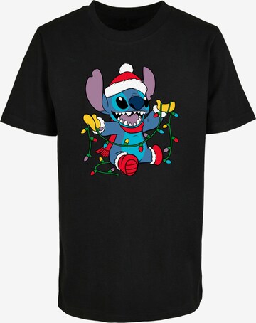 T-Shirt ' Lilo And Stitch- Christmas Lights' ABSOLUTE CULT en noir : devant