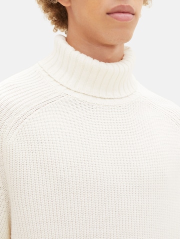 TOM TAILOR DENIM Sweater in White