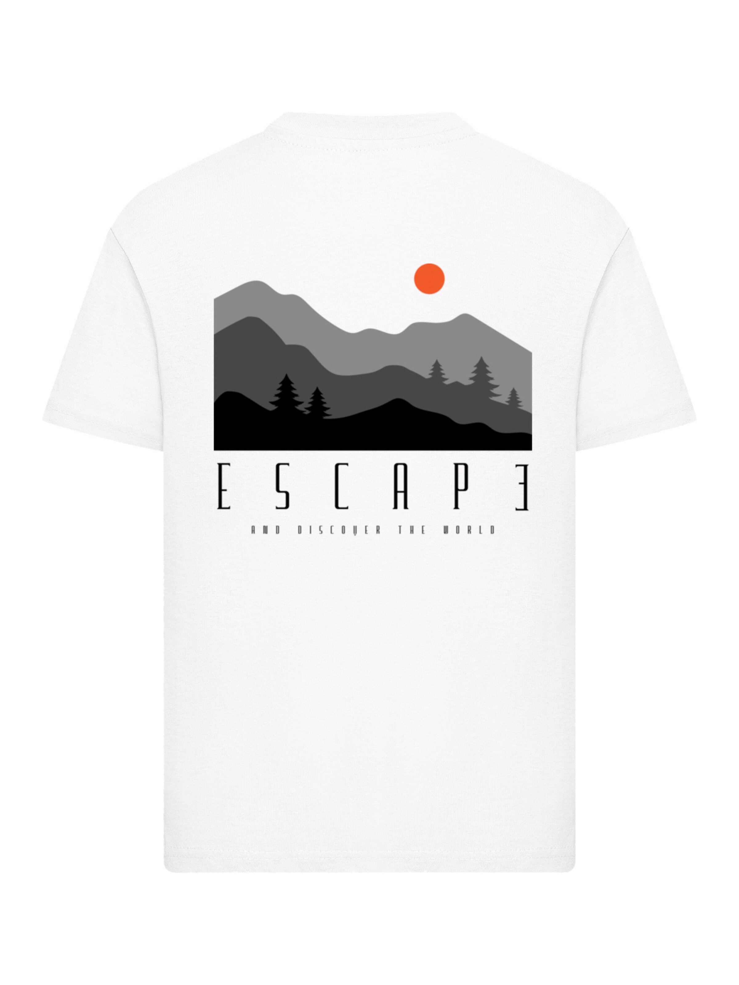 T-Shirt 'Escape Discover the World Forest Landscape' F4NT4STIC en blanc