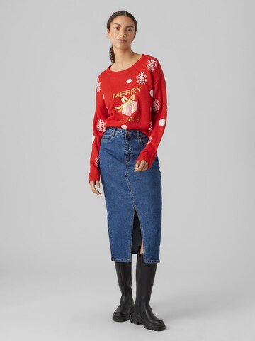 VERO MODA Sweater 'Xmas' in Red