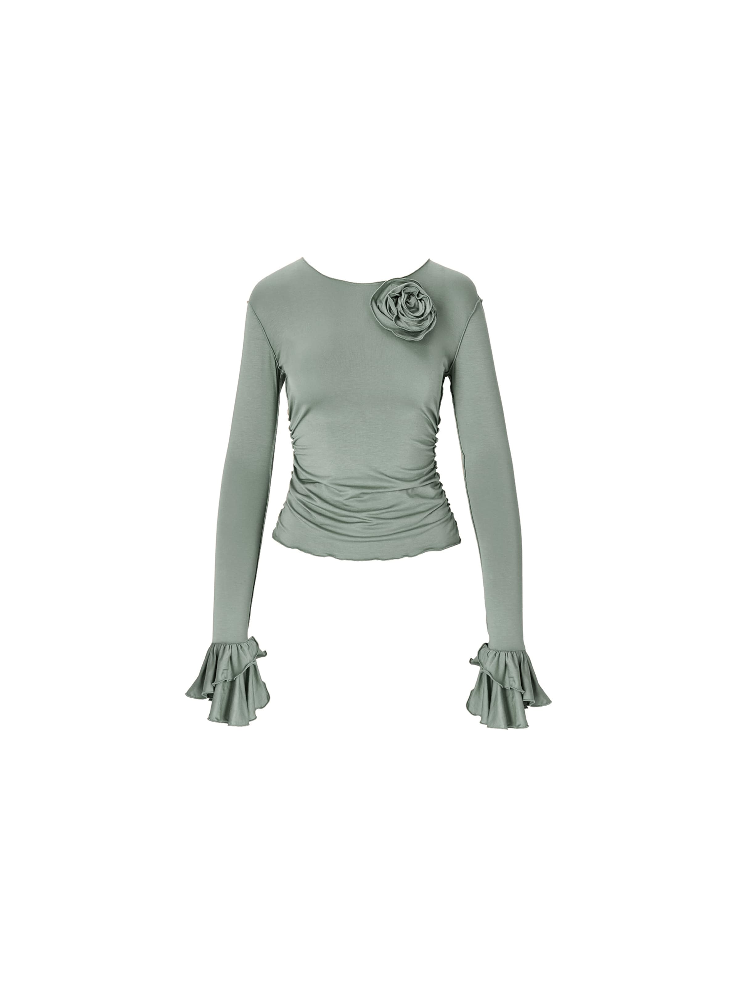mandragora Bluse 'Rosalie' in Grün: Vorderseite