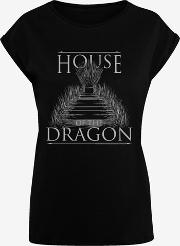 F4NT4STIC Shirt 'House Of The Dragon Throne' in Zwart: voorkant