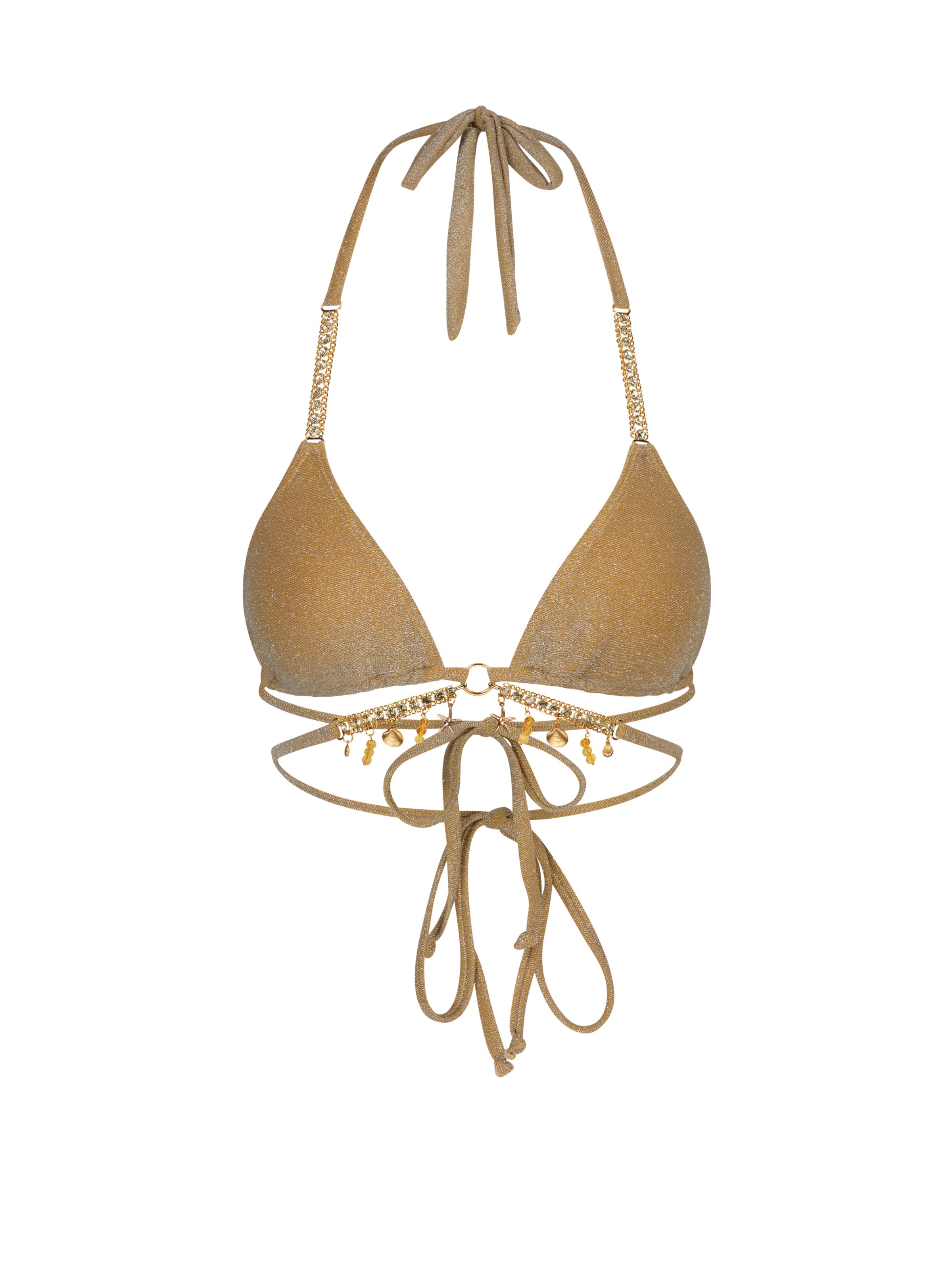 Moda Minx Bikini top 'Lumiere' in Gold: front