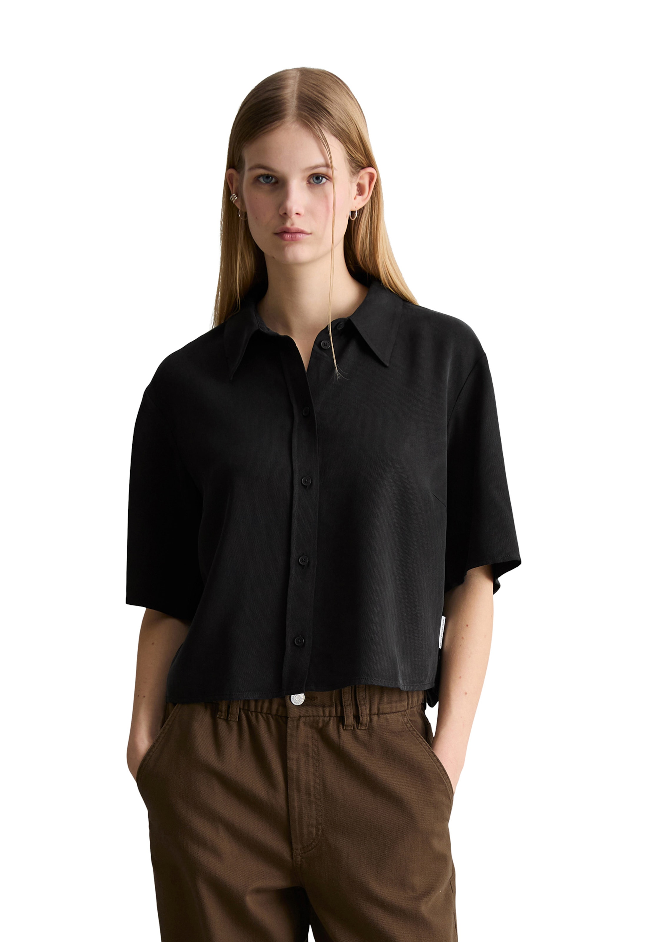 Marc O'Polo DENIM Bluse in Schwarz: Vorderseite