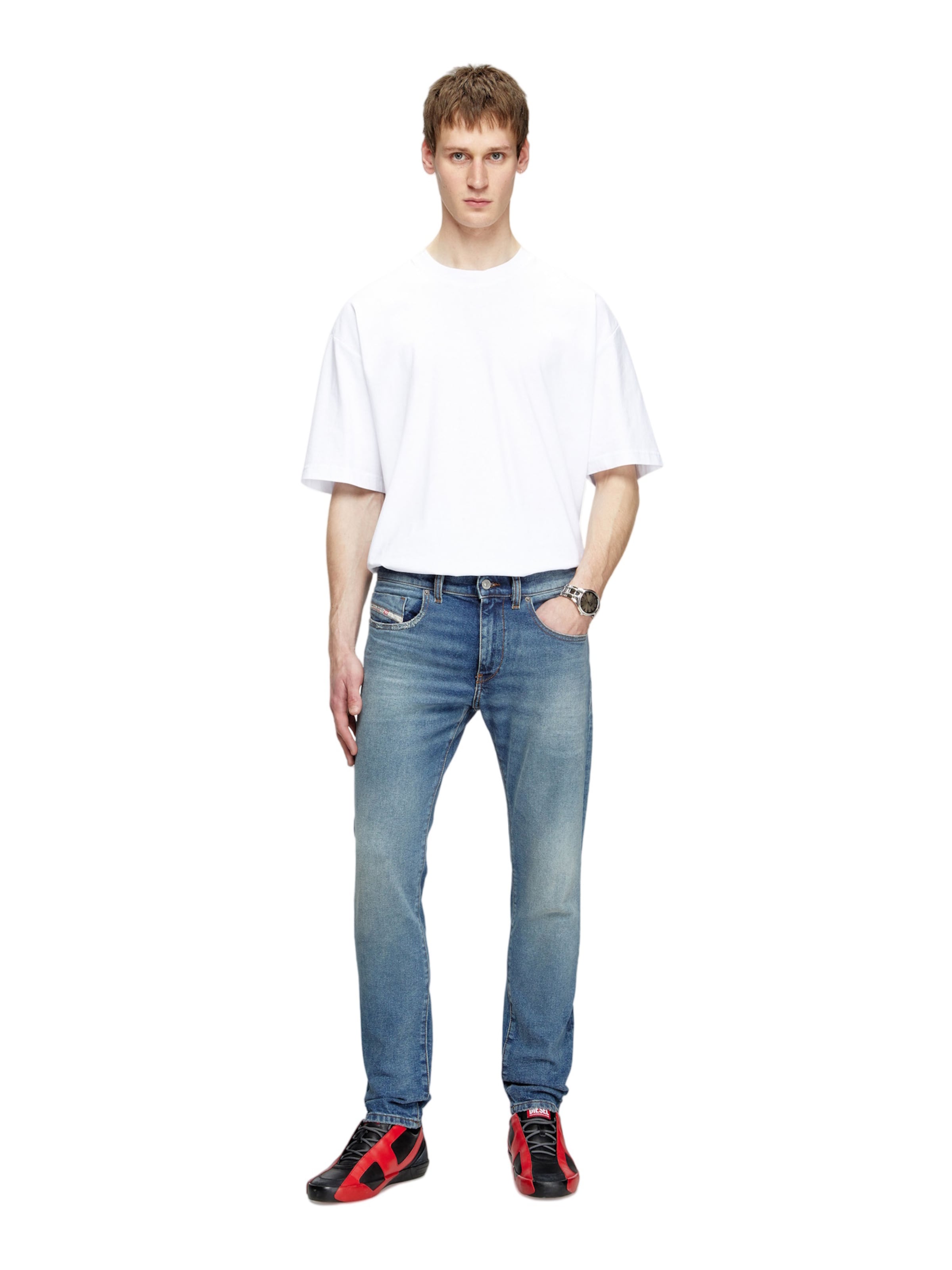 DIESEL Slimfit Džíny '2019 D-STRUKT' – modrá