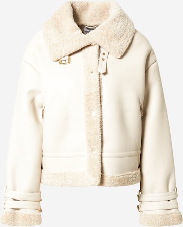 Hoermanseder x About You Between-season jacket 'Ina' in Beige: front