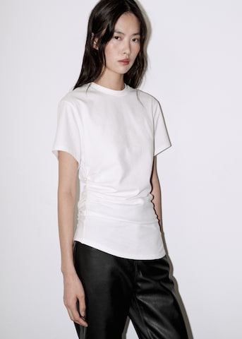 Tricou 'REBE' de la MANGO pe alb: față