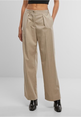 SECOND FEMALE Wide leg Pleat-Front Pants in Beige: front