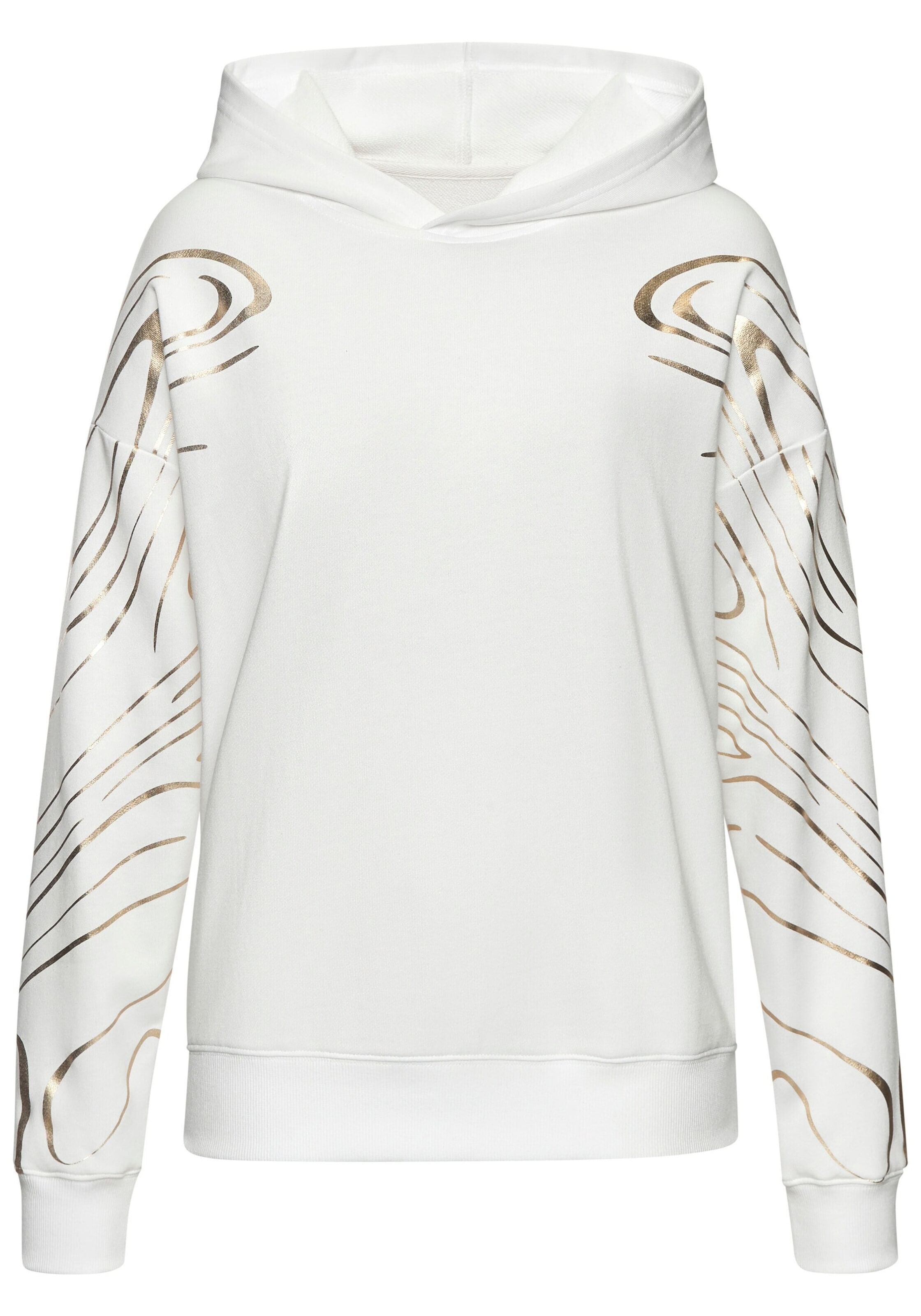 LASCANA ACTIVE Μπλούζα φούτερ σε λευκό: μπροστά