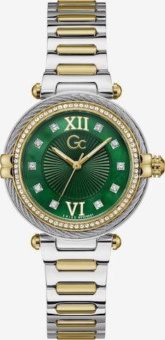 Montre à affichage analogique Gc en argent : devant