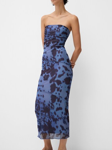 Bershka Poletna obleka | modra barva