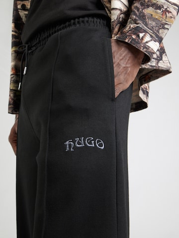 HUGO - Pierna ancha Pantalón 'Dadsinolo' en negro