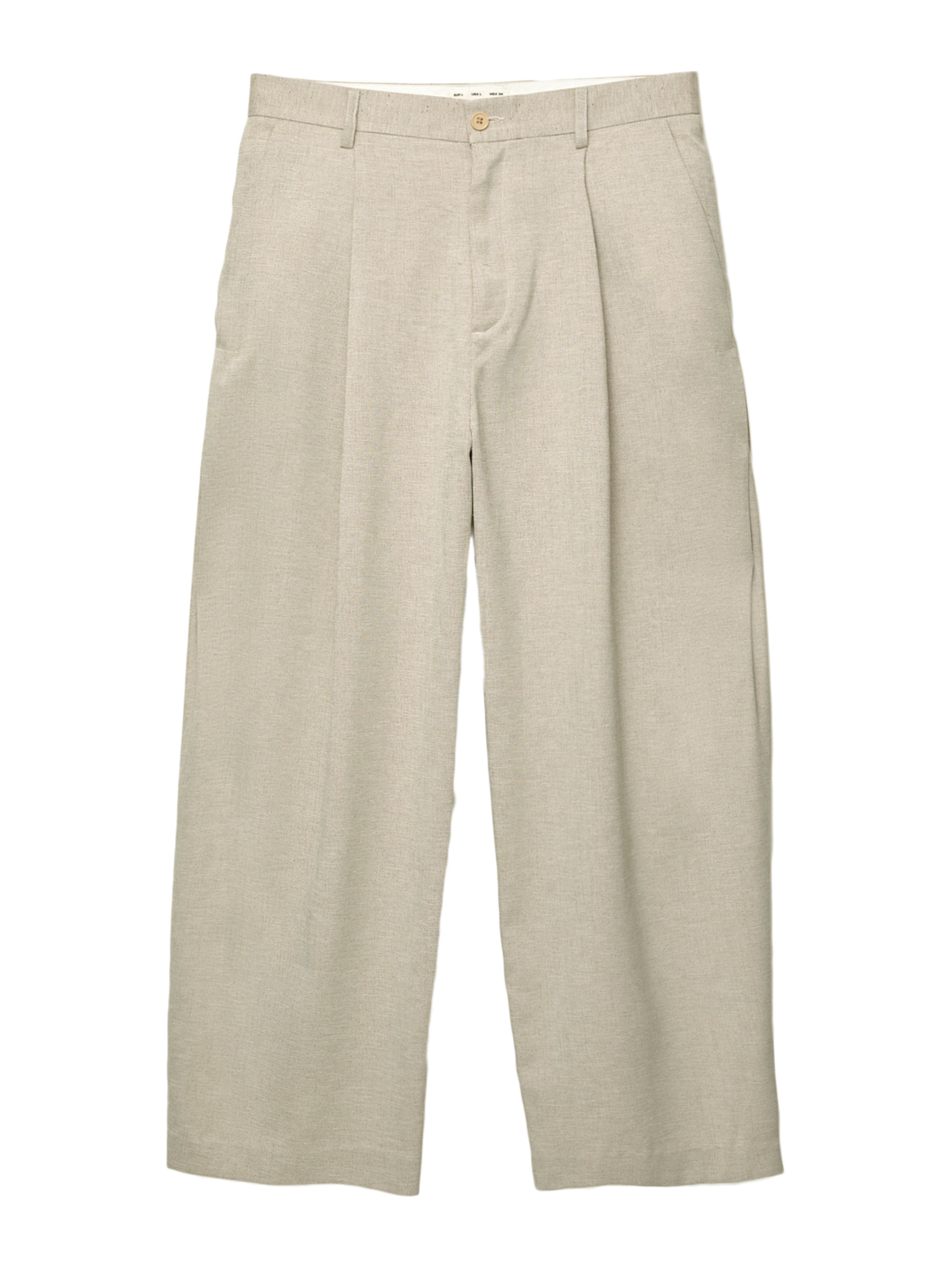 Pull&Bear Wide Leg Bukser med lægfolder i beige: forside