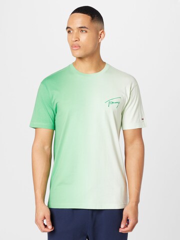 T-Shirt Tommy Jeans en vert : devant