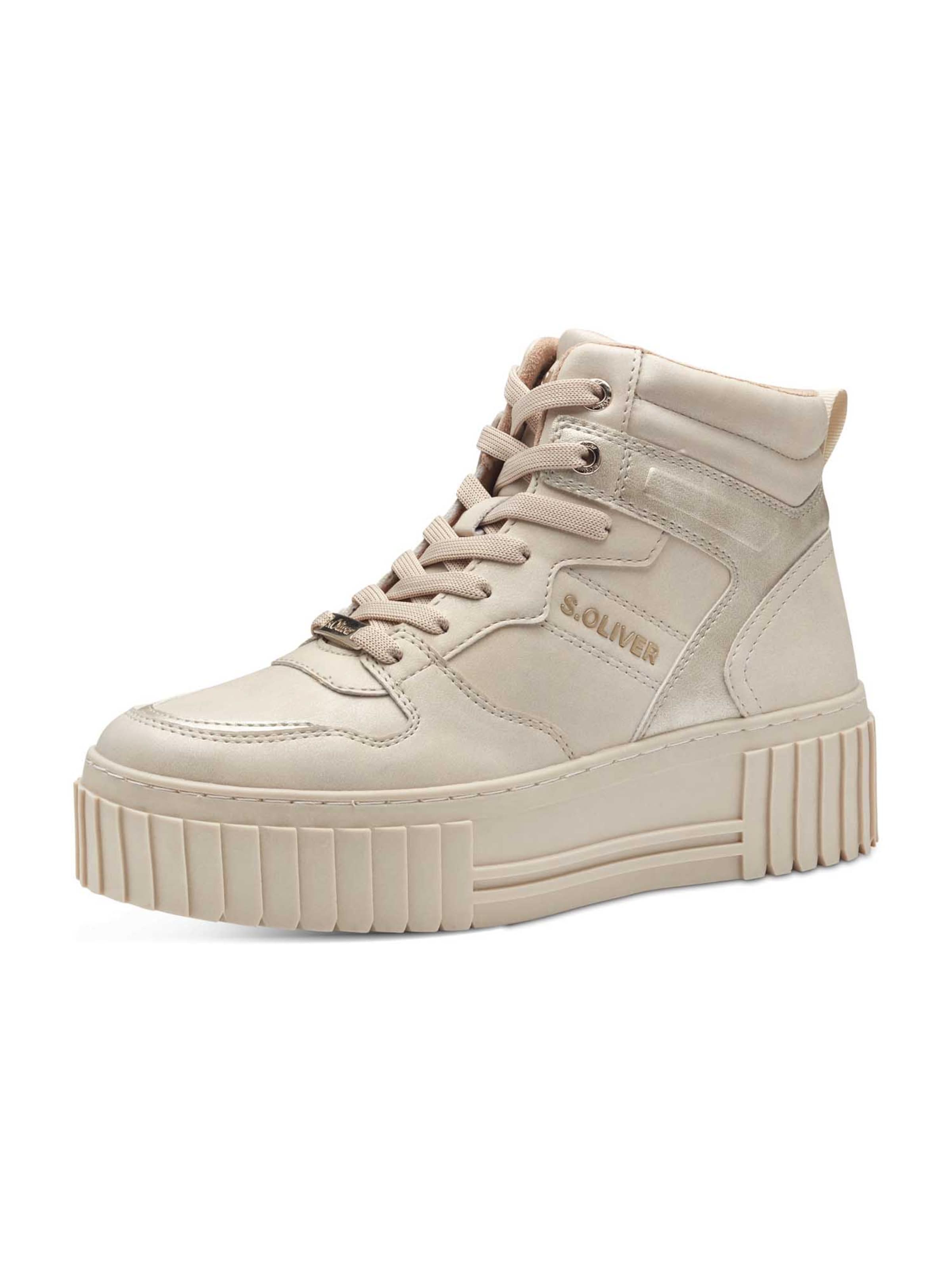 s.Oliver - Zapatillas deportivas altas en beige: frente