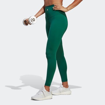 ADIDAS PERFORMANCE Skinny Workout Pants 'Sports Club' in Green: front