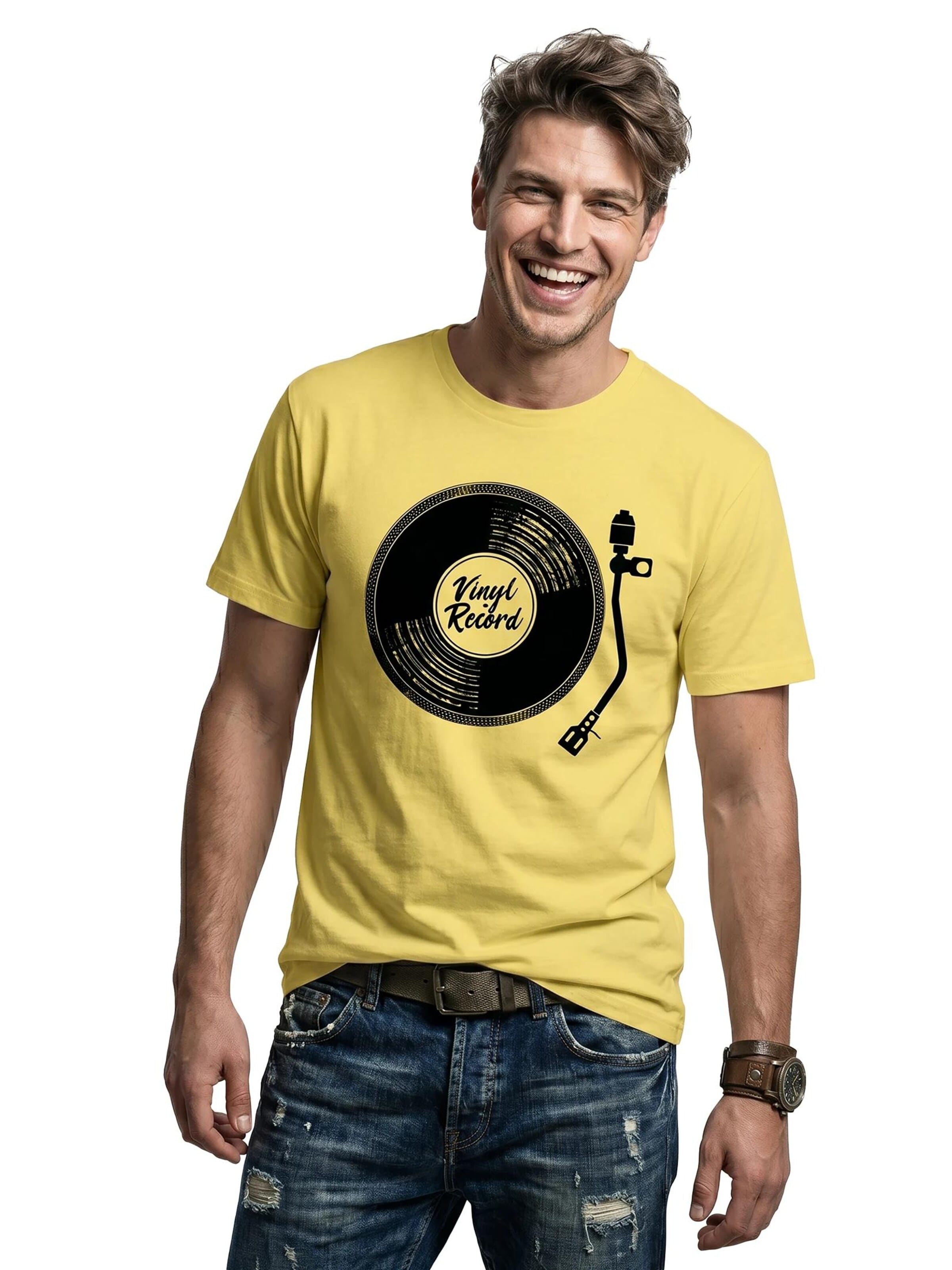 MAKAYA Shirt 'V-Record' in Yellow