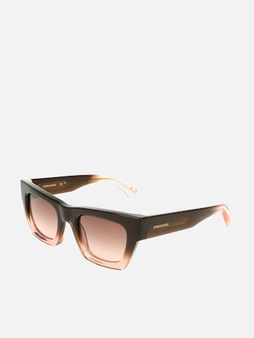 FERRAGAMO - Gafas de sol en marrón: frente