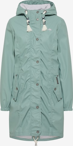 Schmuddelwedda Between-Seasons Coat in Green: front