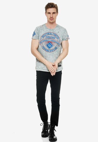 Rusty Neal T-Shirt mit großem Frontprint in Grau