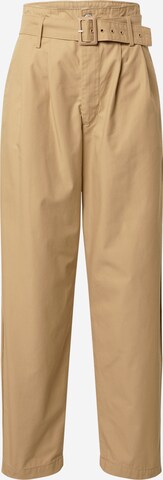 LEVI'S ® Loose fit Pleat-Front Pants 'Tailor High Loose Taper' in Brown: front