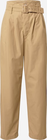 LEVI'S ® Pleat-Front Pants 'Tailor High Loose Taper' in Brown: front