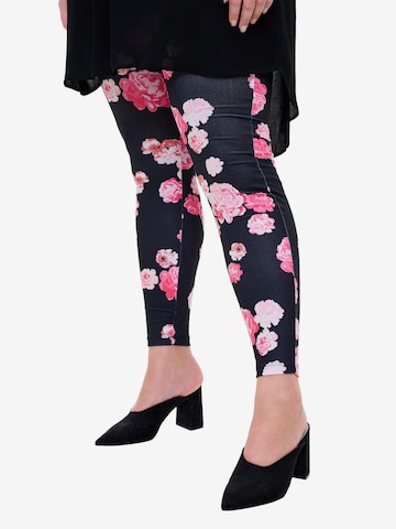 Zizzi Skinny Leggings 'VJADAN' in Zwart