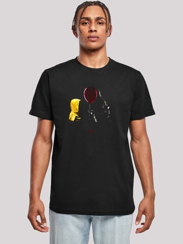 F4NT4STIC Shirt 'IT Georgie Balloon And IT 2017' in Zwart: voorkant