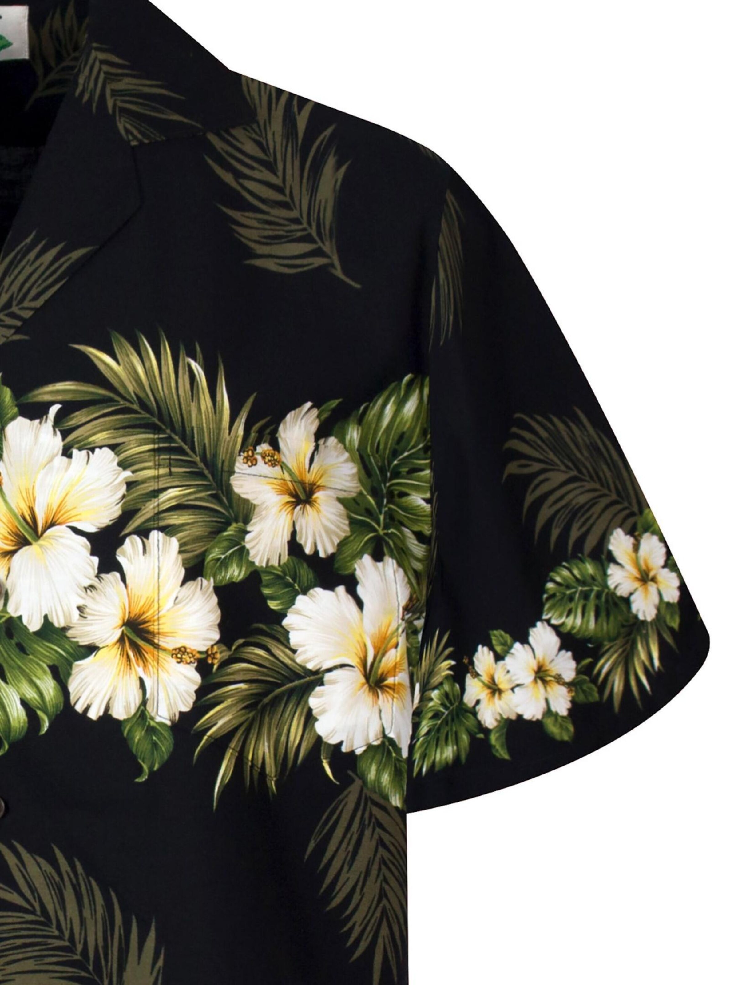 Regular fit Camicia 'Hibiskus Brustdruck' di KY's in nero