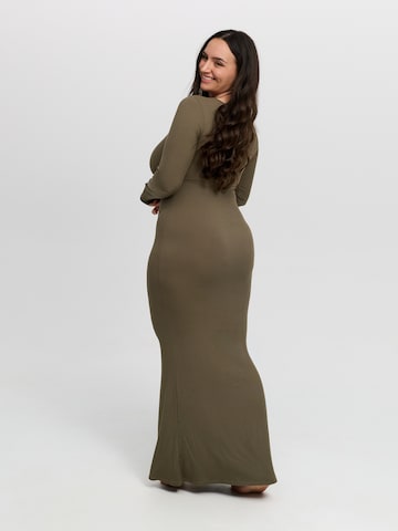 Robe 'Ribbed Long Sleeve Maxikleid' cfab (formerly creamy fabrics) en vert