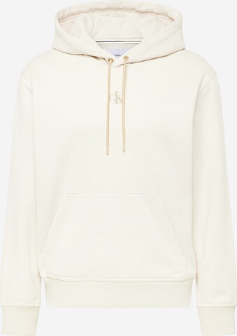 Sweat-shirt Calvin Klein Jeans en beige : devant