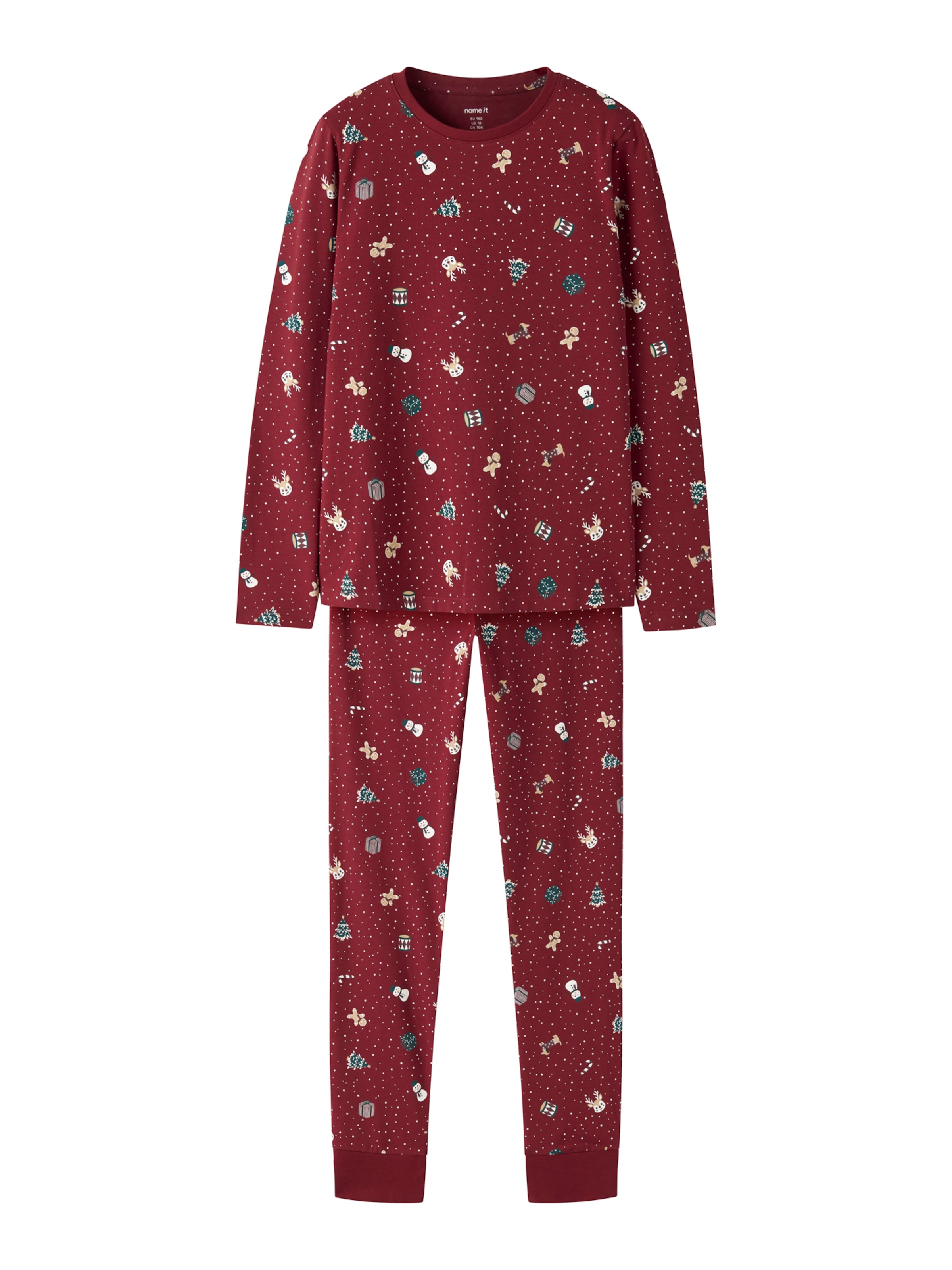 NAME IT - Pijama 'NKNVismas' en rojo: frente