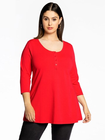 Yoek Shirt ' COTTON ' in Rood: voorkant