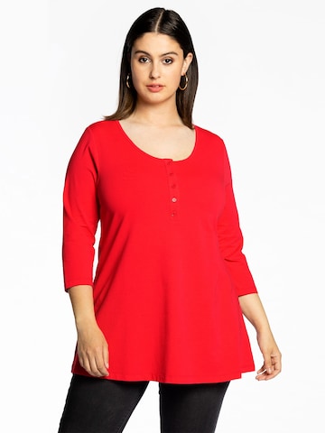 Yoek Shirt ' COTTON ' in Red: front