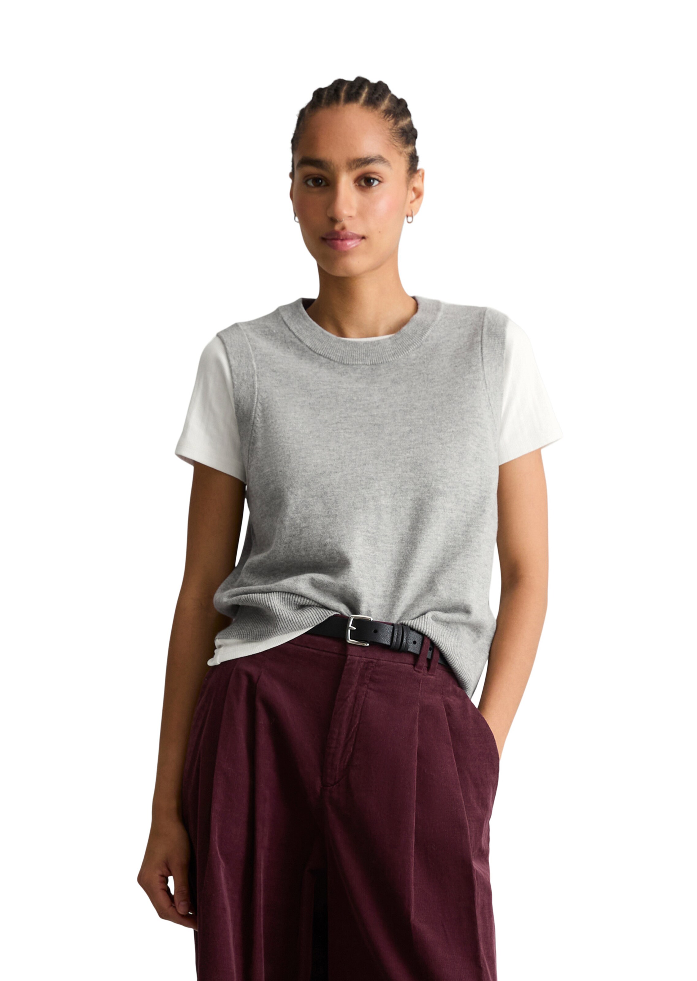Marc O'Polo DENIM Pullunder in Grau: Vorderseite