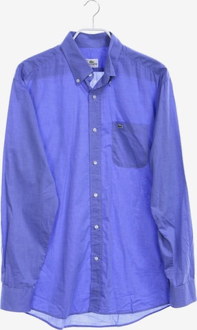 LACOSTE Button Up Shirt in L in Blue: front