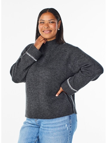 Zizzi Trui 'Mlea' in Grijs: voorkant