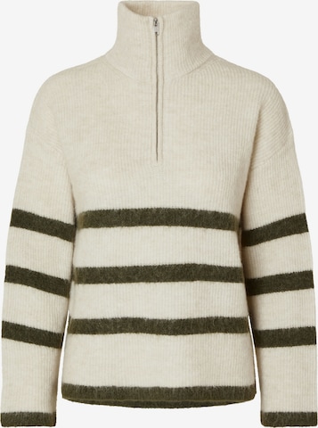 SELECTED Svetr 'Maline' – béžová: přední strana