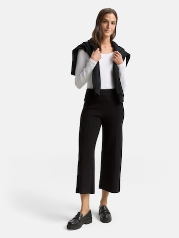 TOM TAILOR Wide leg Trousers with creases in Black