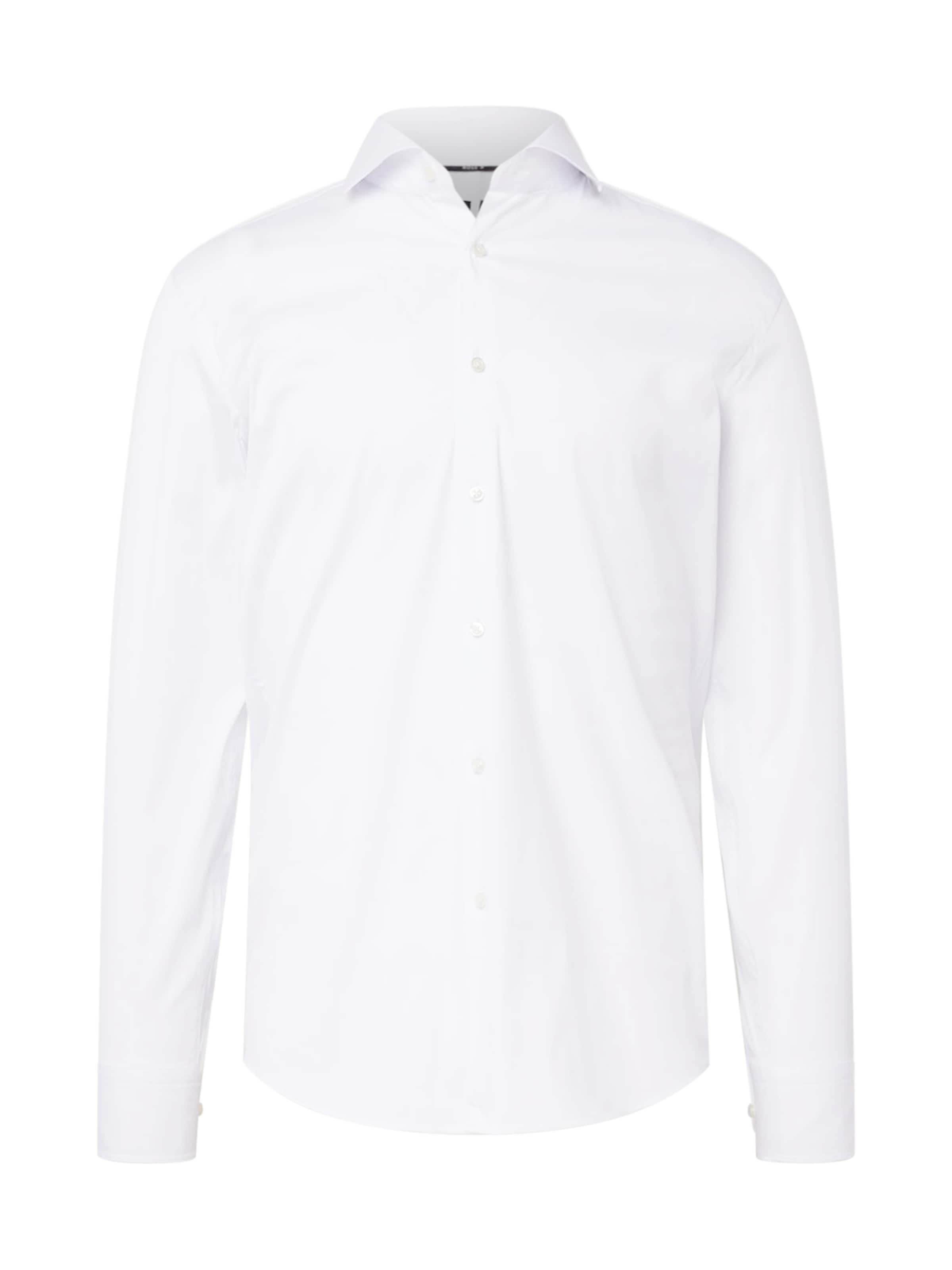 BOSS - Ajuste estrecho Camisa de negocios &#x27;P-Hank&#x27; en blanco: frente