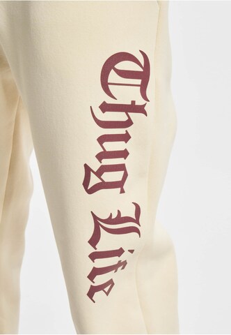 Thug Life Tapered Broek in Beige