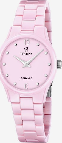 Montre à affichage analogique FESTINA en rose : devant