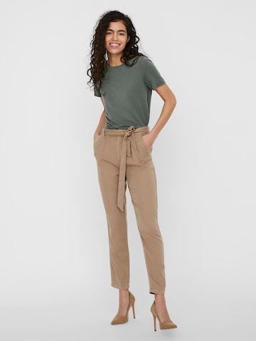 VERO MODA Tapered Pleat-front trousers 'MIA' in Brown