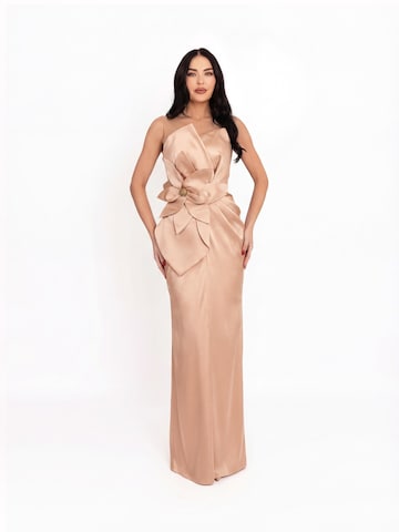 Robe de soirée acob a porter en beige